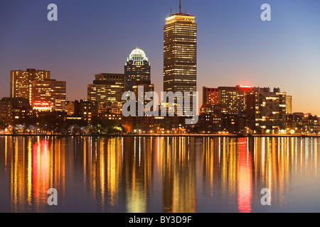 USA, Massachusetts, Boston skyline at dusk Stock Photo