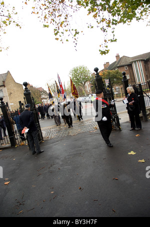 member of the newham British legion march to the Cenotaph in central park, east ham , London Stock Photo