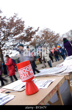 protesters gather in Hyde park for the Time to Go Afghanistan anti war rally and march Stock Photo