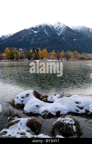 lake wildsee frozen lake seefeld in tirol austria Stock Photo