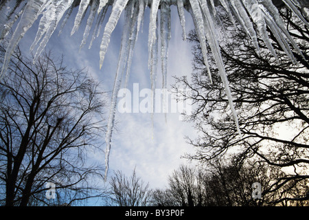 Icicles winter ice Stock Photo