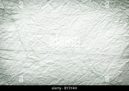 Texture image crumpled white - green paper. Stock Photo