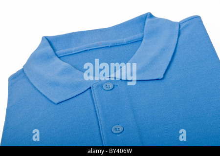 New blue sports shirt isolated on white background Stock Photo