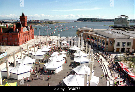 The market at the International Food and Drink Festival, Cardiff Bay. Stock Photo