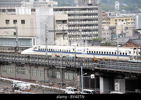 Shinkansen train railway station Kyoto Japan