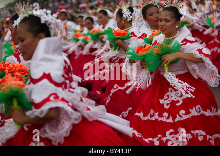 Sinulog dancers 2011 festival, Cebu City,Philippines Stock Photo