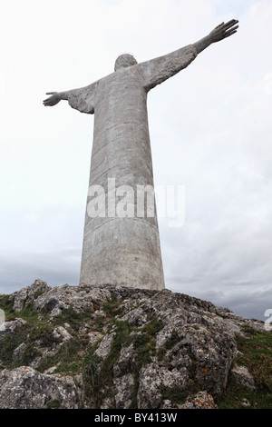 picture of huge concrete christ statue in maratea Stock Photo