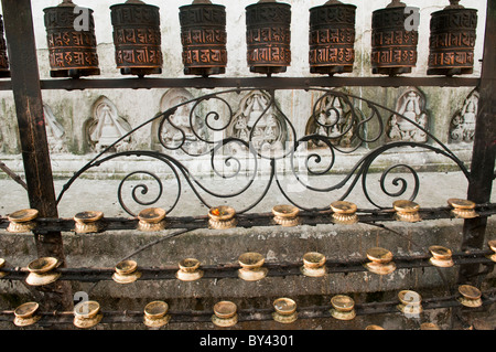 Prayer wheels in Swayambunath, Kathmandu, Nepal Stock Photo - Alamy