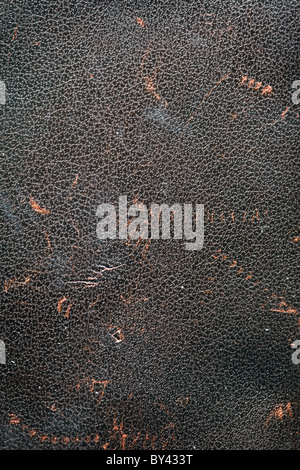 Image texture of old black leather. Stock Photo