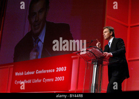 Tony Blair at Welsh Labour Conference. Stock Photo