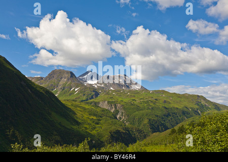 Rocky rugged Kenai Mountains on the Kenai Peninsula near Seward Alaska Stock Photo