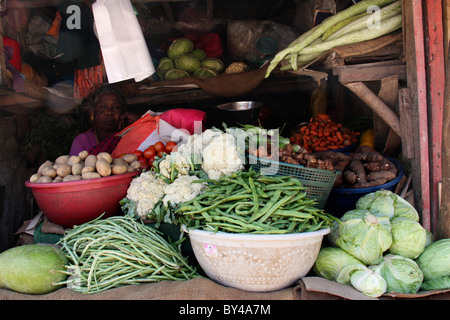 different  types of  vegetables displayed from a vegetable shop Stock Photo