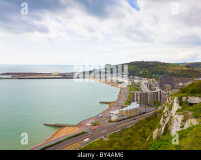 Dover Harbour as viewed from Dover Castle clifftops