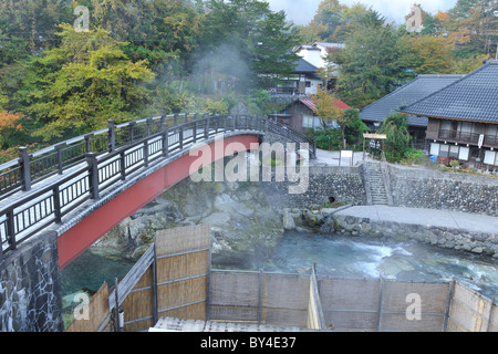 Yunishigawa hot spring, Tochigi Prefecture, Honshu, Japan Stock Photo