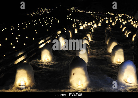 Kamakura festival at Yunishigawa hot spring, Tochigi Prefecture, Honshu, Japan Stock Photo