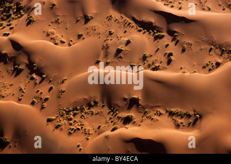 Aerial view over sand dunes, Namib Desert, Namibia Stock Photo