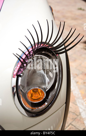 Mini headlights with eyelashes Stock Photo