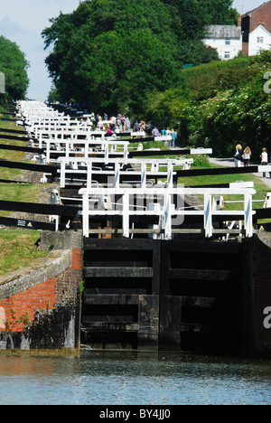 Caen Hill locks, near Devizes, Wiltshire, UK. June 2010 Stock Photo