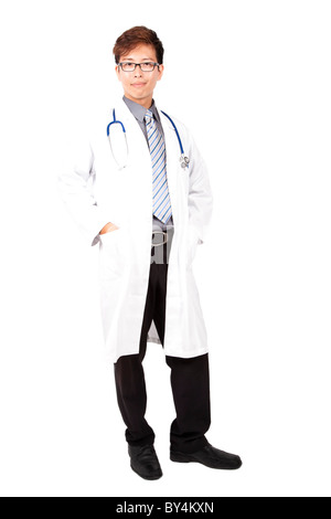 Full length portrait of asian young medical doctor Stock Photo