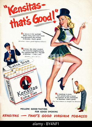 1950s full page colour advertisement for Kensitas cigarettes Stock Photo
