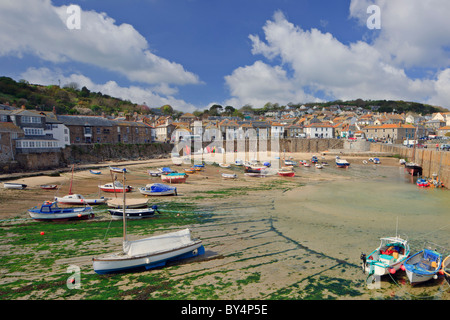 Fishing boats in Mousehole Harbour, Cornwall Stock Photo