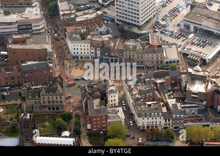 An aerial view of Queens Square Wolverhampton Stock Photo