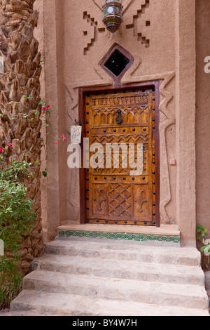 Door detail at the Hotel Riad Lamane in Zagora, Morocco. Stock Photo