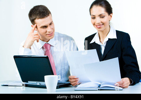 Portrait of confident business people working together Stock Photo