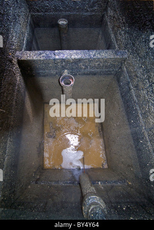 Interior of underground septic sewage tank. Stock Photo