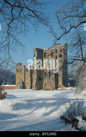 winter Ashby Castle, Ashby de la Zouch, Leicestershire, England, UK Stock Photo