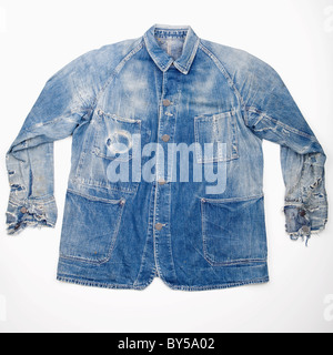 Worn out denim jacket Stock Photo