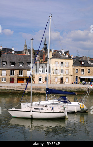 Two boats in the port of Auray in the Morbihan department in Brittany in north-western France Stock Photo