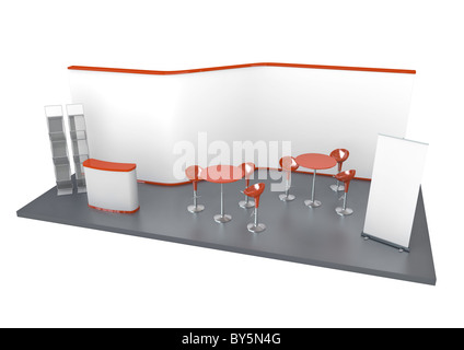 Trade Exhibition Stand. 3D rendered illustration.