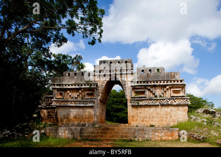 GATEWAY ARCH, PUCC MAYAN RUINS OF LABNA, YUCATAN, MEXICO Stock Photo