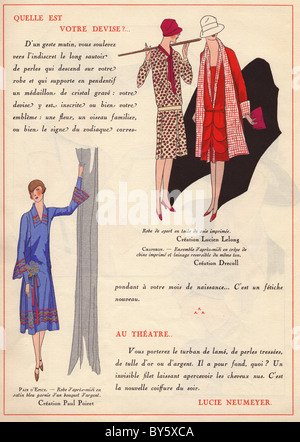 1920s women's fashions: Woman in afternoon dress in Moroccan red
