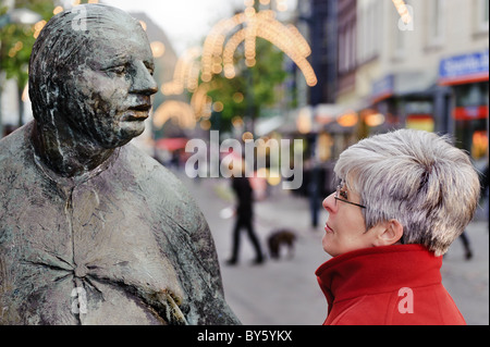 beautiful elderly woman with grizzled hair Stock Photo