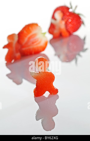 strawberry alien people carving Stock Photo