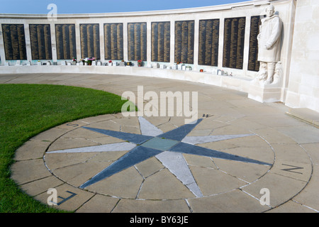 ENGLAND Hampshire Portsmouth World War Two Naval memorial on Southsea seafront with the Roll Of Honour of the fallen and compass Stock Photo