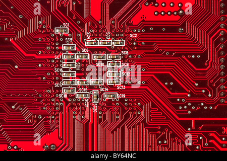 macro photography of a high density printed circuit board Stock Photo