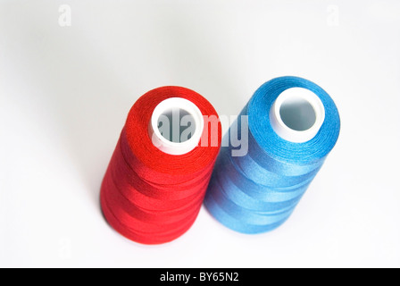 Embroidery thread or sewing threads on a white background. Stock Photo