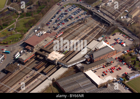 Aerial view of Stafford Railway Station England Uk 2006 Stock Photo