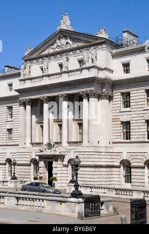 Portland Stone façade 'New Wing' of Somerset House facing Lancaster Place until 2013 home of UK Inland Revenue government office in London England UK Stock Photo