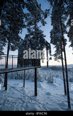 The treehotel, architecture designed rooms in trees Stock Photo