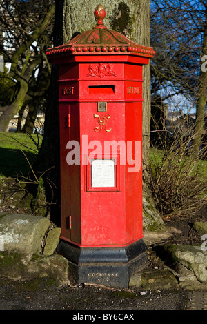 Victorian letterbox / pillarbox in Buxton, Derbyshire. UK. Stock Photo