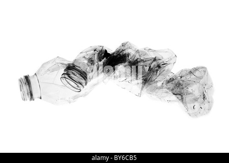 Two twisted empty clear plastic bottles Stock Photo