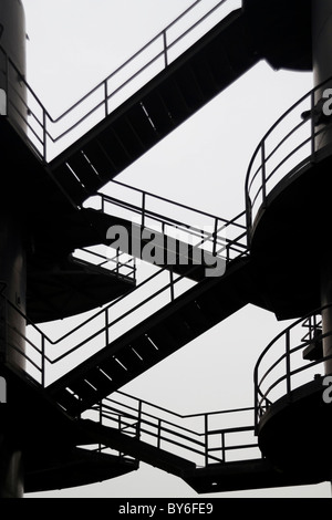 Of stairs to the skies black Stock Photo