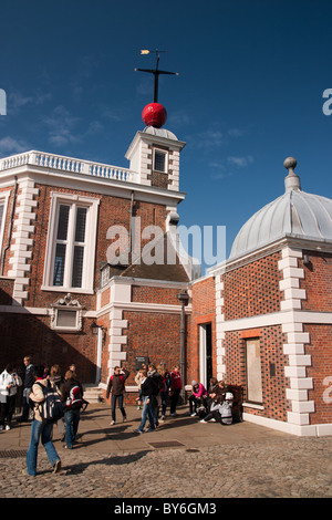 Greenwich park, Meridian line, London. Stock Photo