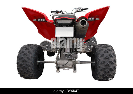 back view of atv quad-bike isolated Stock Photo