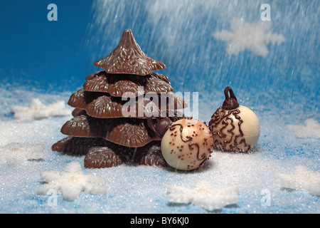 Christmas tree chocolate Stock Photo