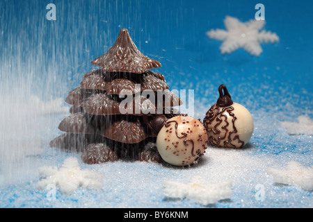 Christmas tree chocolate Stock Photo